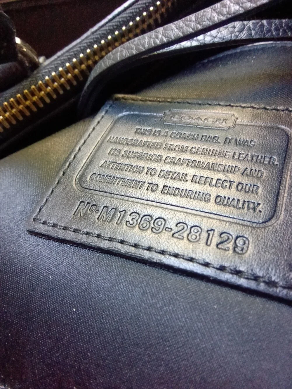 Coach Borough Black LARGE Leather Tote/Satchel CREED- M1369-28129 Hangtag Incl.